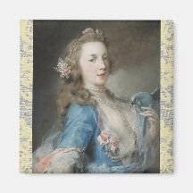 Young Lady with a Parrot Koelkast Magneet