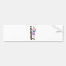 Young loving happy family bumper stickers