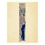 Young man playing badminton by Torii, Kiyonaga Uki Postcards