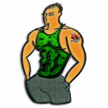 Young Man with Heart and Anchor Tattoo Print Photo Cutouts