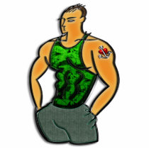 Young Man with Heart and Anchor Tattoo Print Photo Cutouts