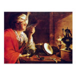 Young Man With Pipe By Gobin Michel Post Card