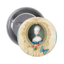 Young Marie Antoinette Butterfly Art Print buttons