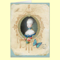 Young Marie Antoinette Butterfly Art Print cards
