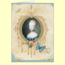 Young Marie Antoinette Butterfly Art Print cards
