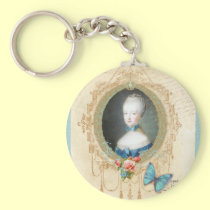 Young Marie Antoinette Butterfly Art Print keychains