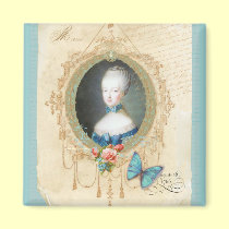 Young Marie Antoinette Butterfly Art Print magnets