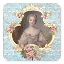 Young Marie Antoinette n Pink Roses Stickers