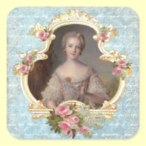 Young Marie Antoinette n Pink Roses Stickers stickers