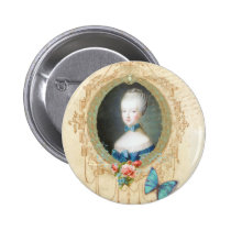Young Marie Antoinette Ornate Button Pin buttons