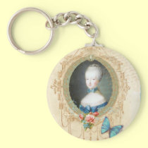 Young Marie Antoinette Ornate Keychain keychains
