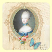 Young Marie Antoinette Ornate Sticker stickers