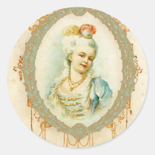 Young Marie Antoinette Portrait Round Sticker