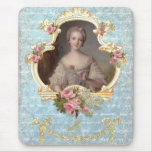 Young Marie Antoinette with Pink Roses Mousepads