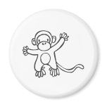 Young Monkey in Black and White Sketch Refrigerator Magnet