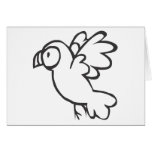 Young Parrot Flying in Black and White Sketch cards
