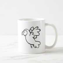 Young Parrot Flying in Black and White Sketch Mugs