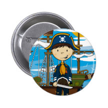 Young Pirate Captain Button Badge