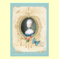 Young Queen Marie Antoinette Butterfly Print Card invitations