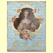 Young Queen Marie Antoinette Pink Roses Art Print flyers