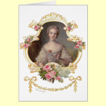 Young Queen Marie Antoinette Pink Roses Cards cards
