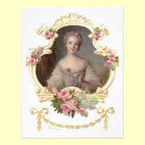 Young Queen Marie Antoinette Pink Roses Cards invitations