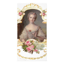 Young Queen Marie Antoinette Pink Roses Cards Personalized Photo Card