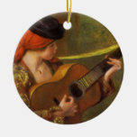 Young Spanish Woman by Renoir, Impressionism Art Christmas Tree Ornaments