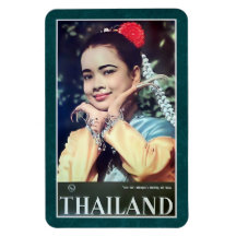 Young Thai Woman | Vintage Thailand Travel Poster Rectangle Magnets