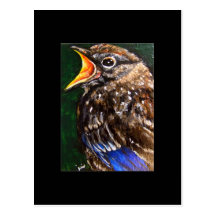 Young Voice (baby Robin) ACEO Art Trading Card Post Card