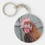 Young Welsummer Rooster Chicken Keychains