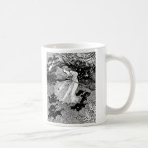 Young witch and black cats coffee mugs