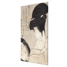 Young woman applying make-up, c.1795-96 stretched canvas print