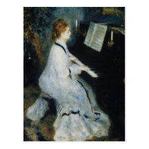 Young Woman at the Piano by Renoir Postcards