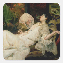 Young Woman Smoking, 1894 Sticker