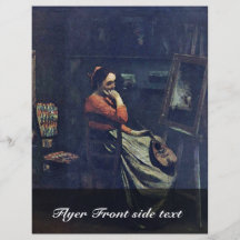 Young Woman With A Mandolin By Corot Jean-Baptiste Flyer Design