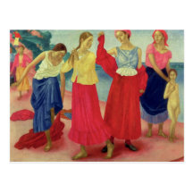 Young Women on the Volga, 1915 Post Card