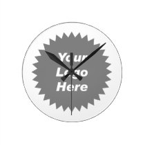 Your business logo here promo wall clocks
