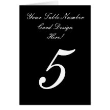 Your Design Here! Wedding Table Number Greeting Cards