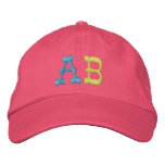 Your initial. Blue & Yellow Monogram. Customizable embroidered hats