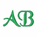 Your initials. Customizable Jade Green Monogram embroidered shirts