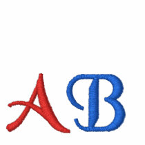 Your initials. Customizable Red & Blue Monogram