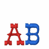 Your initials. Customizable Red & Blue Monogram
