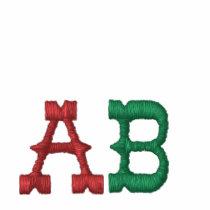 Your initials. Customizable Red & Green Monogram Polo