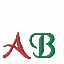 Your initials. Customizable Red & Green Monogram Embroidered Shirt