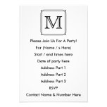 Your Letter. Black and White Monogram. Invite