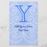Your Letter. Custom Blue Swirl Monogram. Personalized Flyer