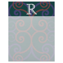 Your Letter. Custom Dark Multi-Colour Monogram. Personalized Letterhead