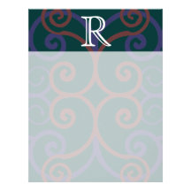 Your Letter. Custom Dark Multi-Colour Monogram. Personalized Letterhead