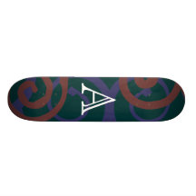 Your Letter. Custom Dark Multi-Colour Monogram. Skateboards